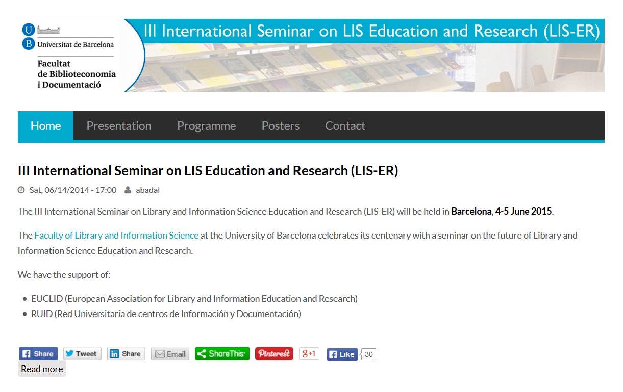III International Seminar on LIS Education and Research (LIS-ER)